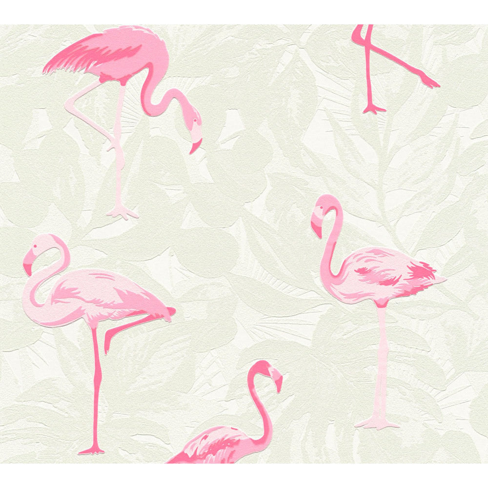 AS Creation Wallpaper 359801 Expanded Vinyl Flamingo's