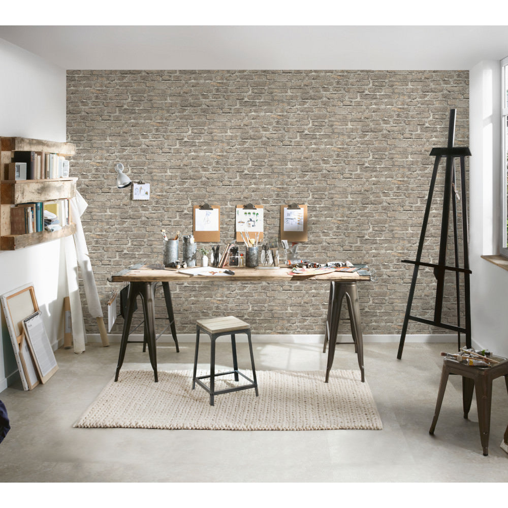 AS Creation Wallpaper 361393 Bude Brick Effect Solid Vinyl