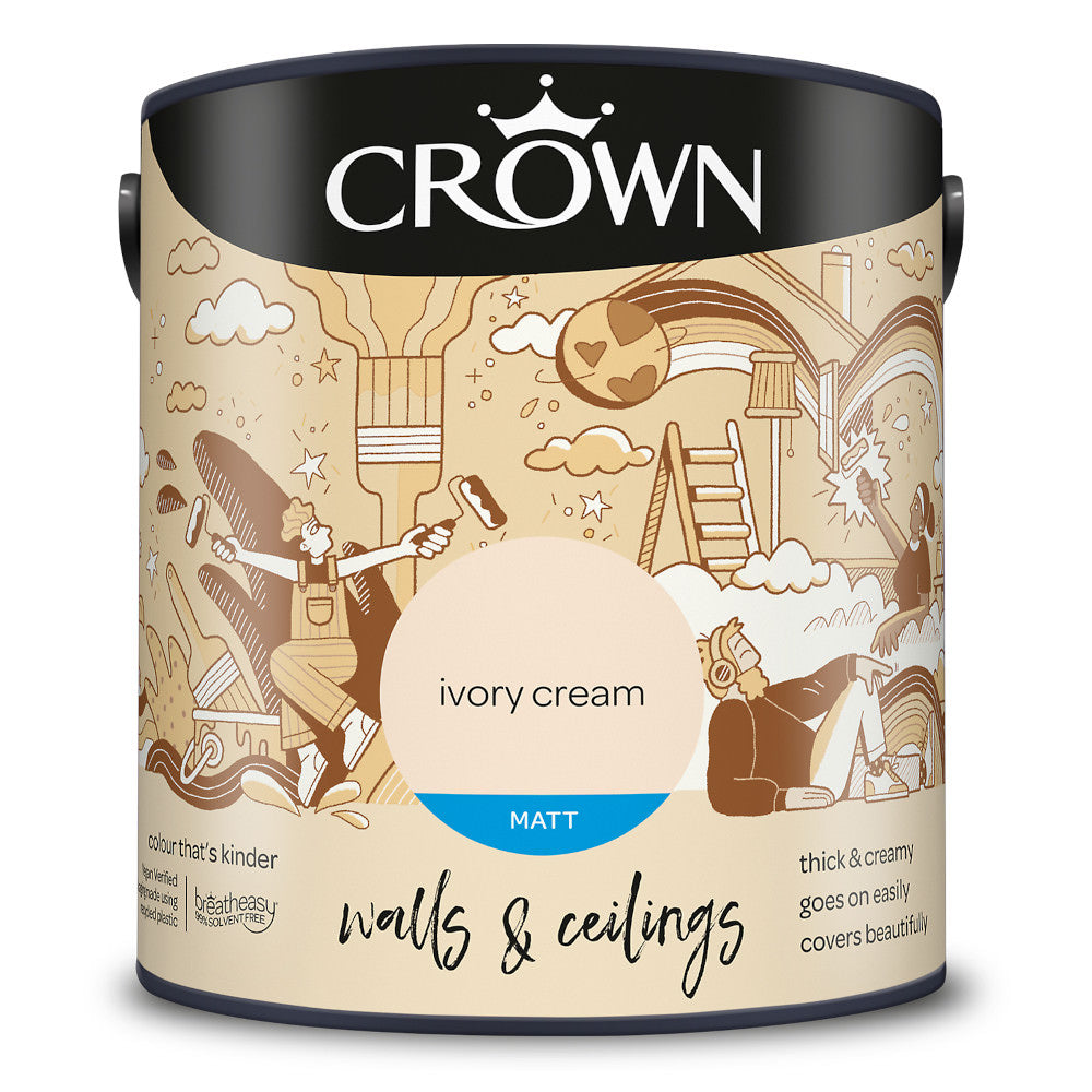 Crown Walls & Ceilings Emulsion Ivory Cream