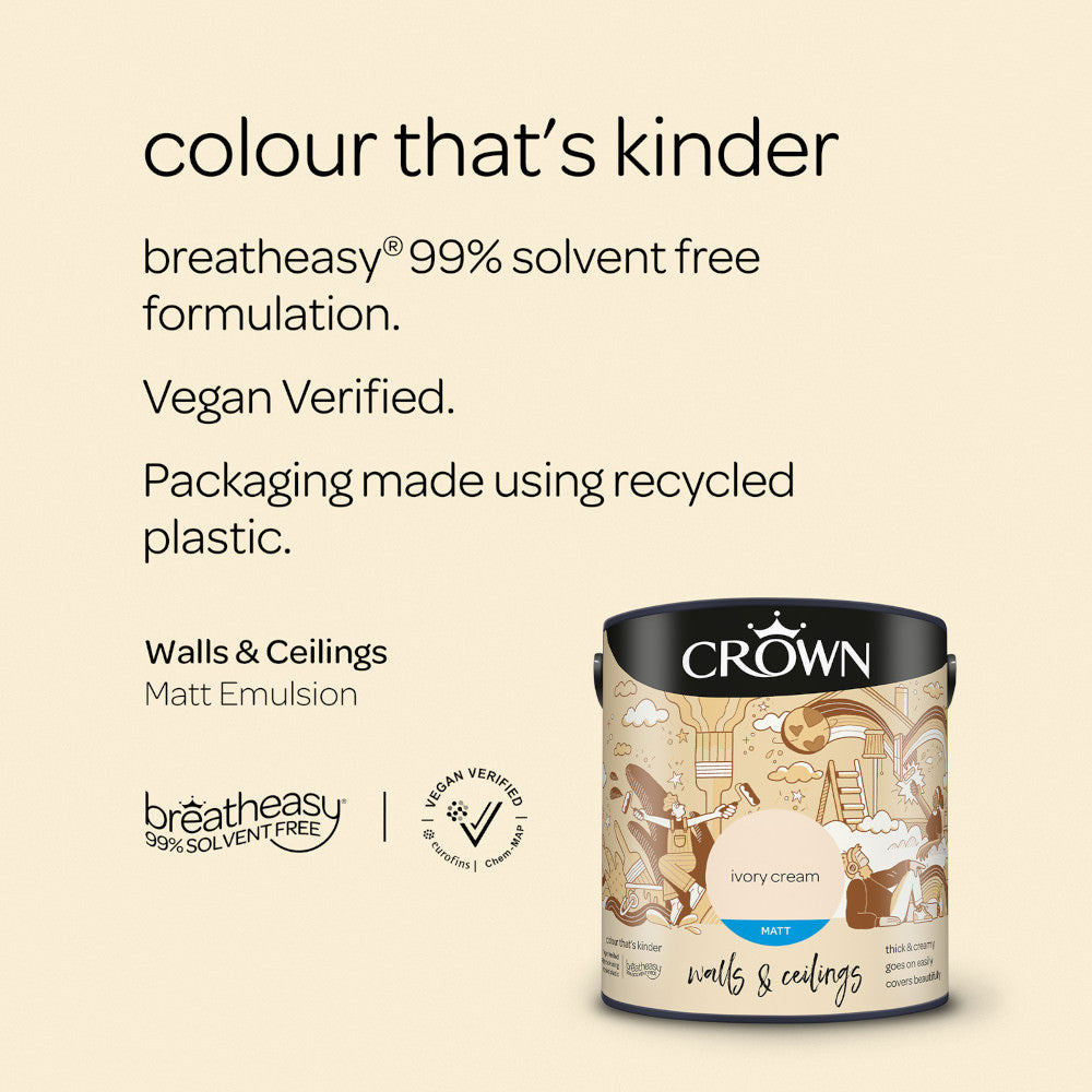 Crown Walls & Ceilings Emulsion Ivory Cream