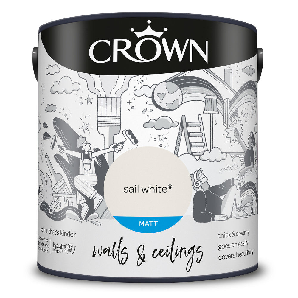 Crown Walls & Ceilings Emulsion Sail White