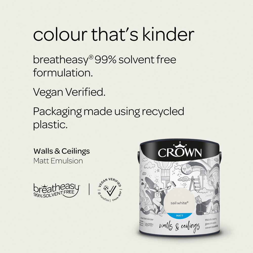 Crown Walls & Ceilings Emulsion Sail White