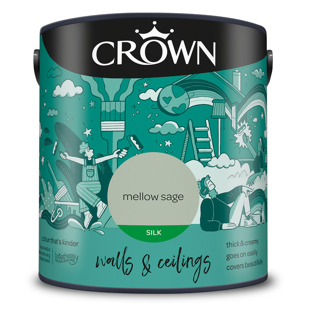 Crown Walls & Ceilings Emulsion Mellow Sage 2.5L Silk
