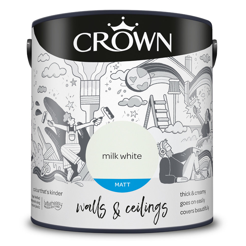 Crown Walls & Ceilings Emulsion Milk White