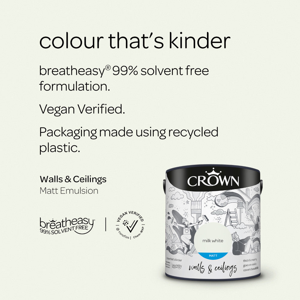 Crown Walls & Ceilings Emulsion Milk White