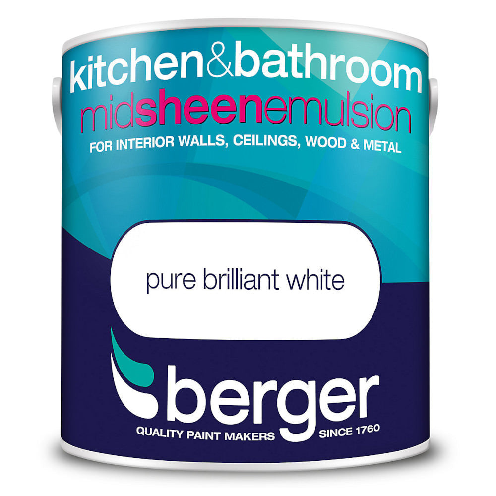 Berger Kitchen & Bathroom Midsheen Pure Brilliant White