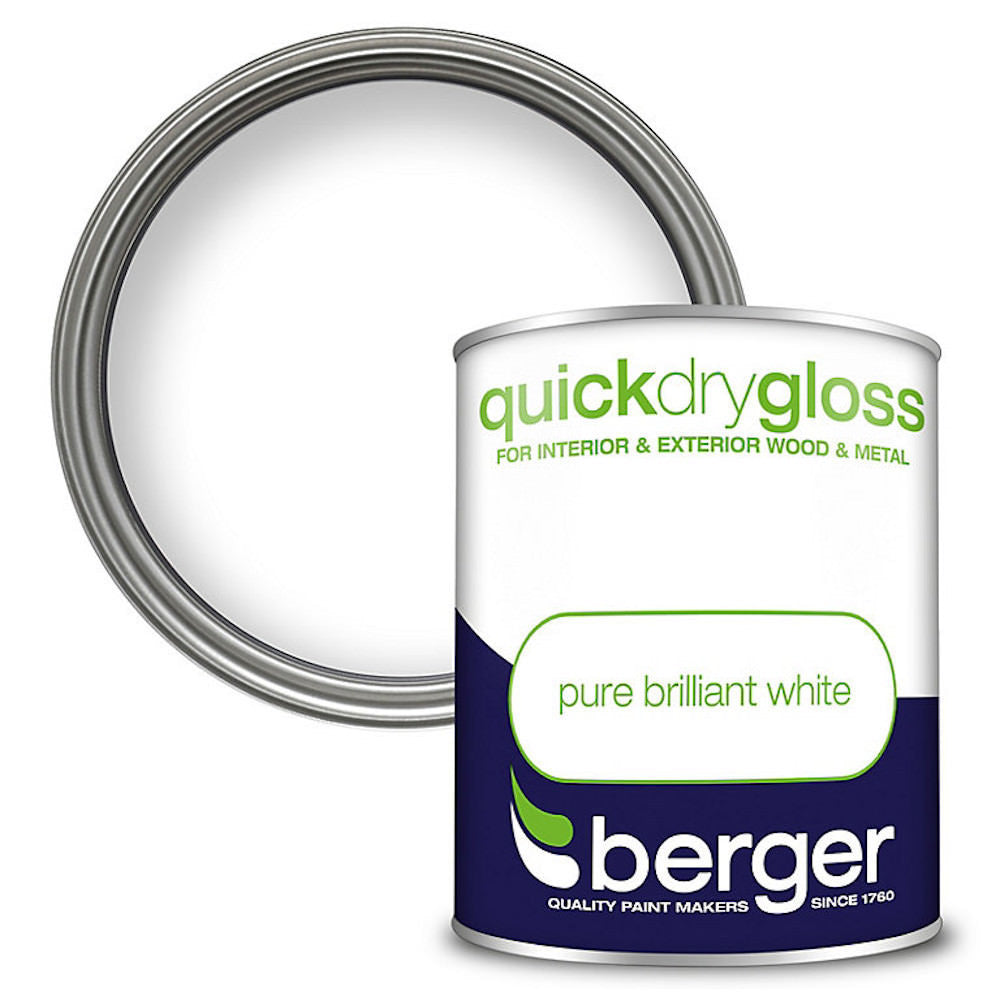Berger Quick Dry Gloss Brilliant White 750ml White