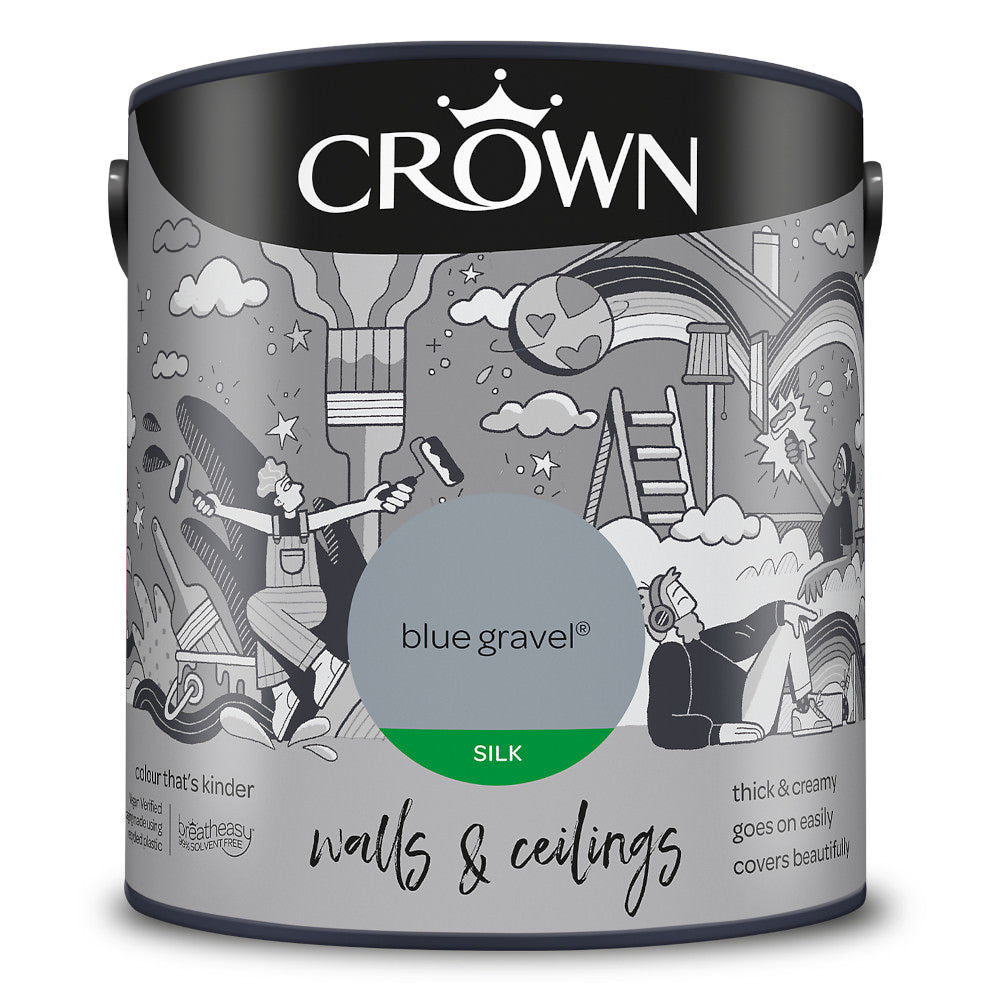 Crown Walls & Ceilings Emulsion Blue Gravel 2.5L Silk