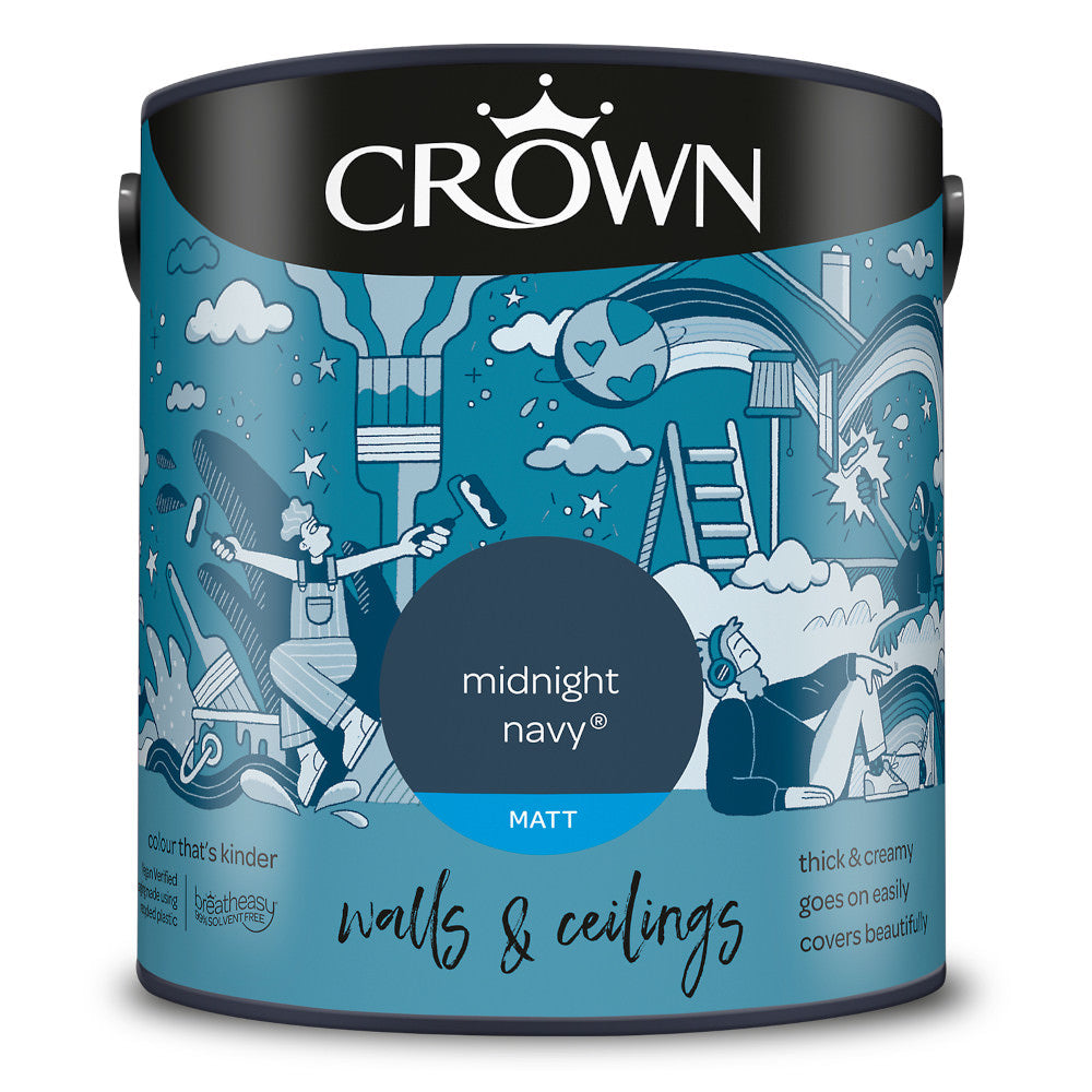 Crown Walls & Ceilings Emulsion Midnight Navy