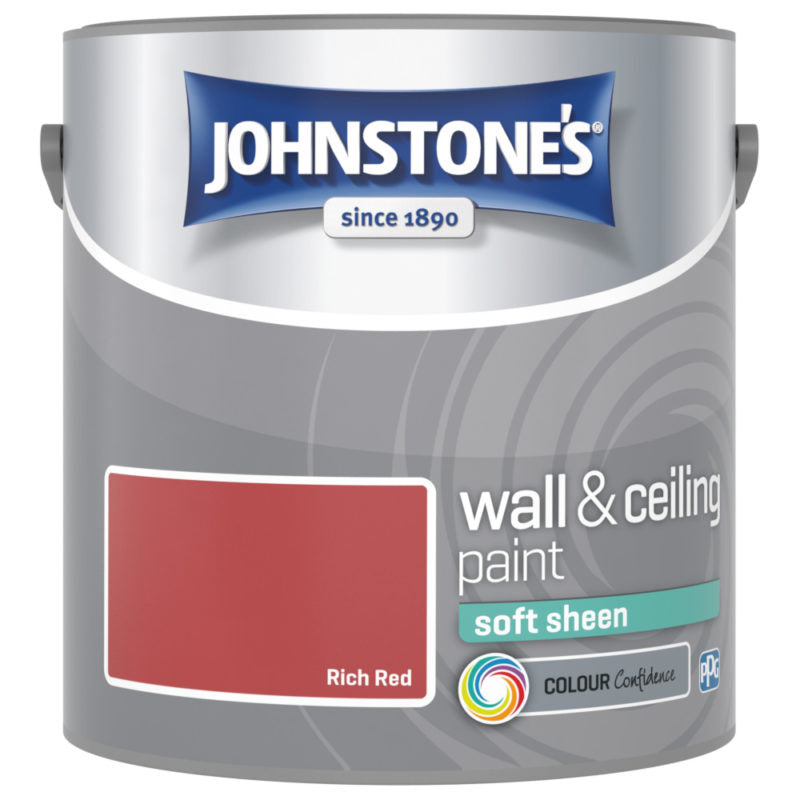 Johnstones Interior Emulsion Rich Red 2.5L Soft Sheen