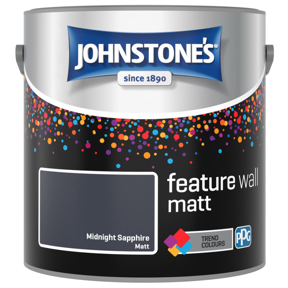 Johnstones Feature Wall Interior Emulsion Midnight Sapphire 2.5L Matt