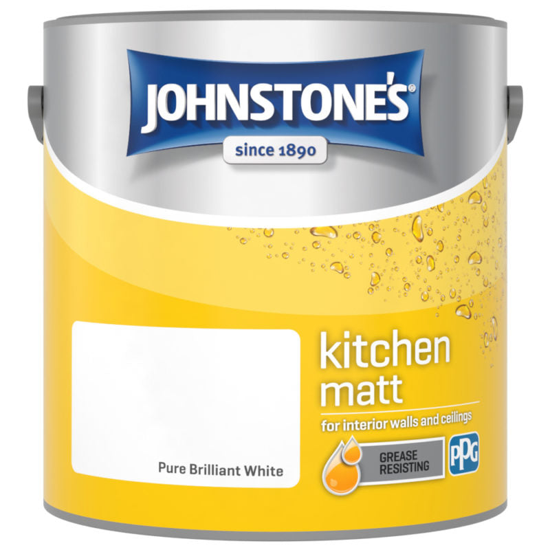 Johnstones Kitchen Matt Emulsion Brilliant White 2.5L Matt