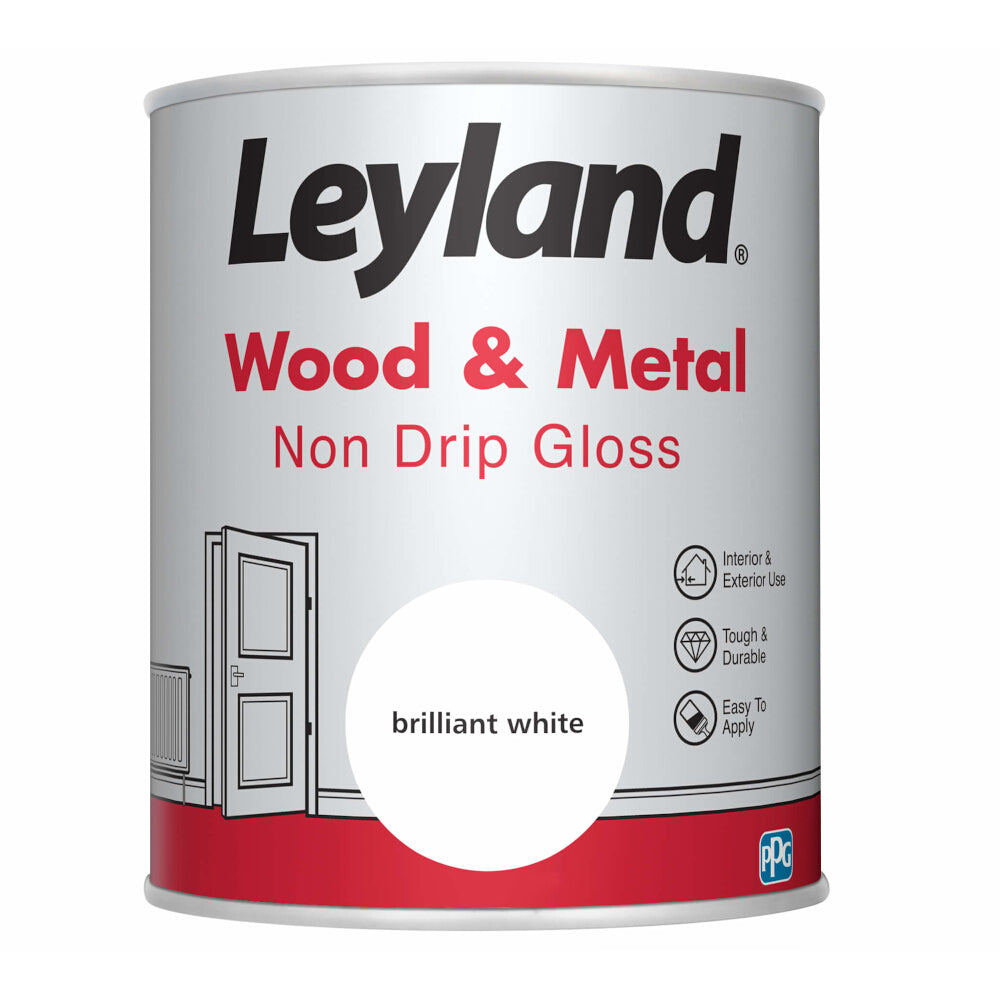 Leyland Paint for Wood & Metal Brilliant White 750ml Gloss