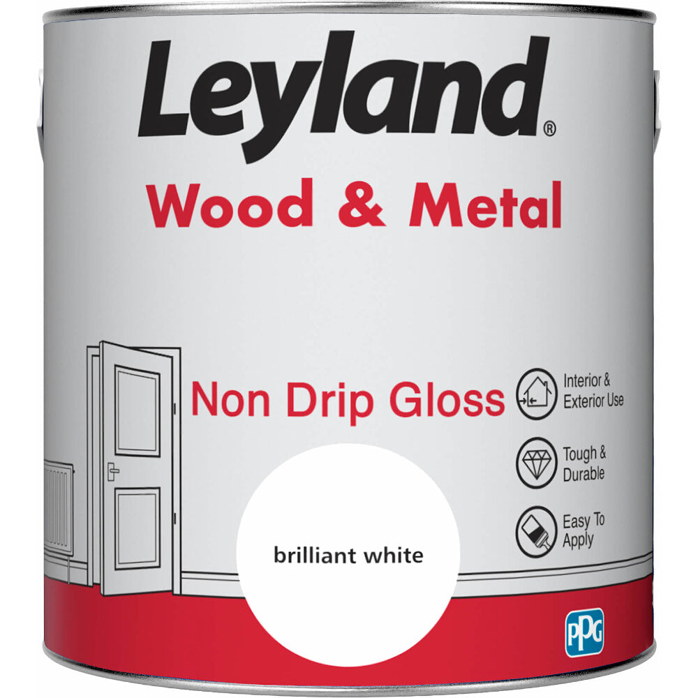 Leyland Paint for Wood & Metal Brilliant White 2.5L Gloss