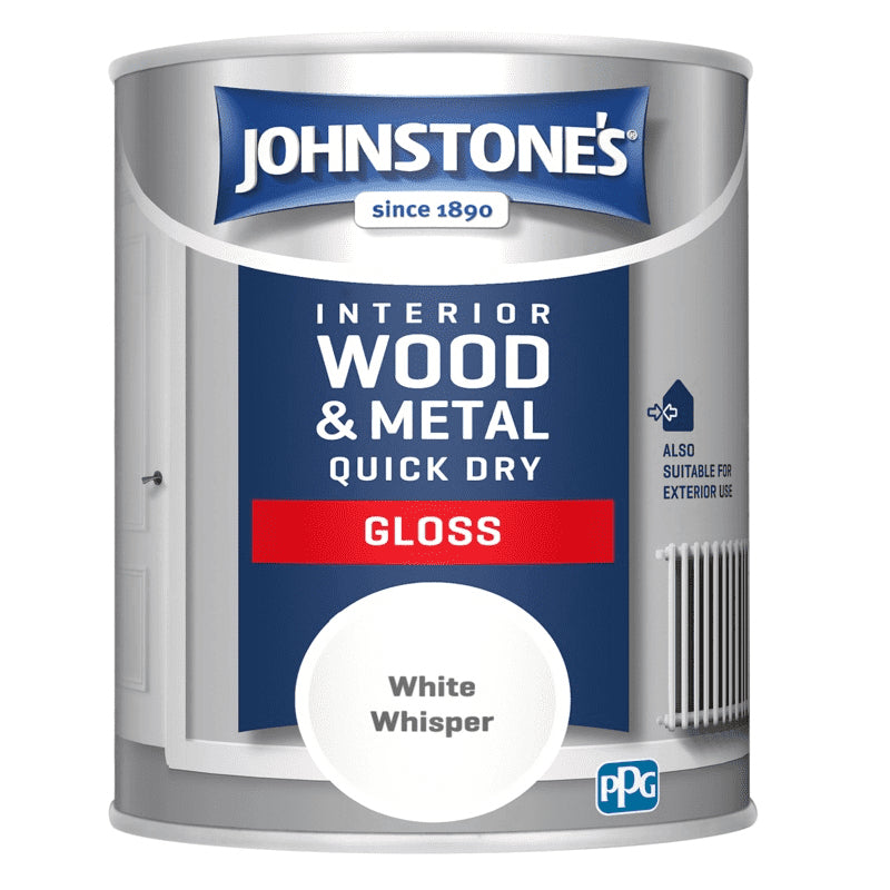 Johnstones Interior Wood & Metal Quick Dry Gloss White Whisper 750ml