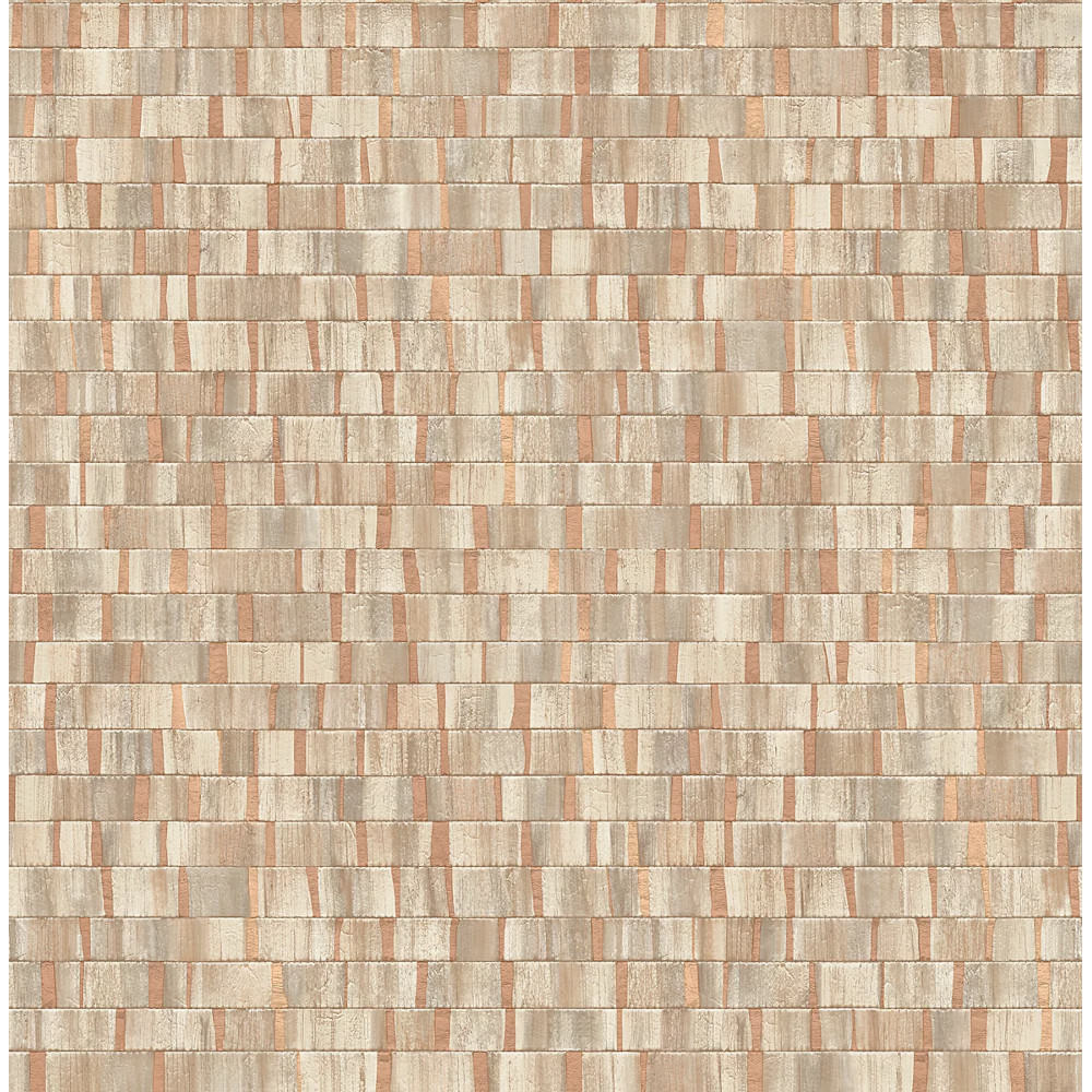 Fine Decor Wallpaper FD24925 Artisan Small Metallic Wood Copper