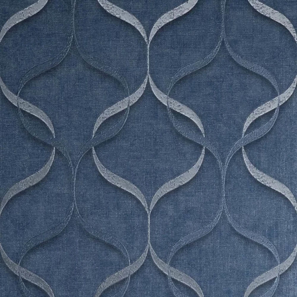 Fine Decor Wallpaper M95628 Milano 10 Geo Wave Silver/Blue