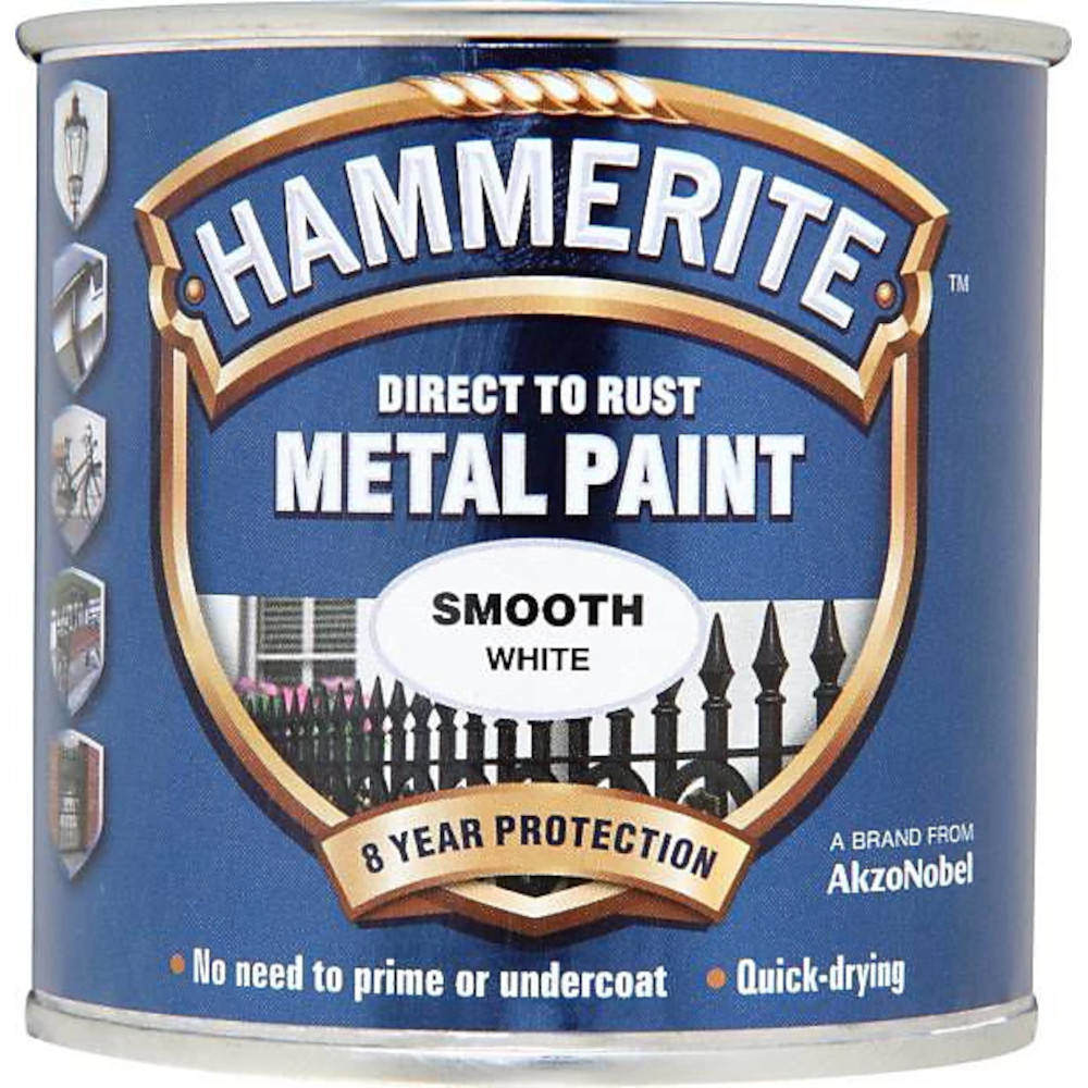 Hammerite Metal Paint Smooth White 250ml