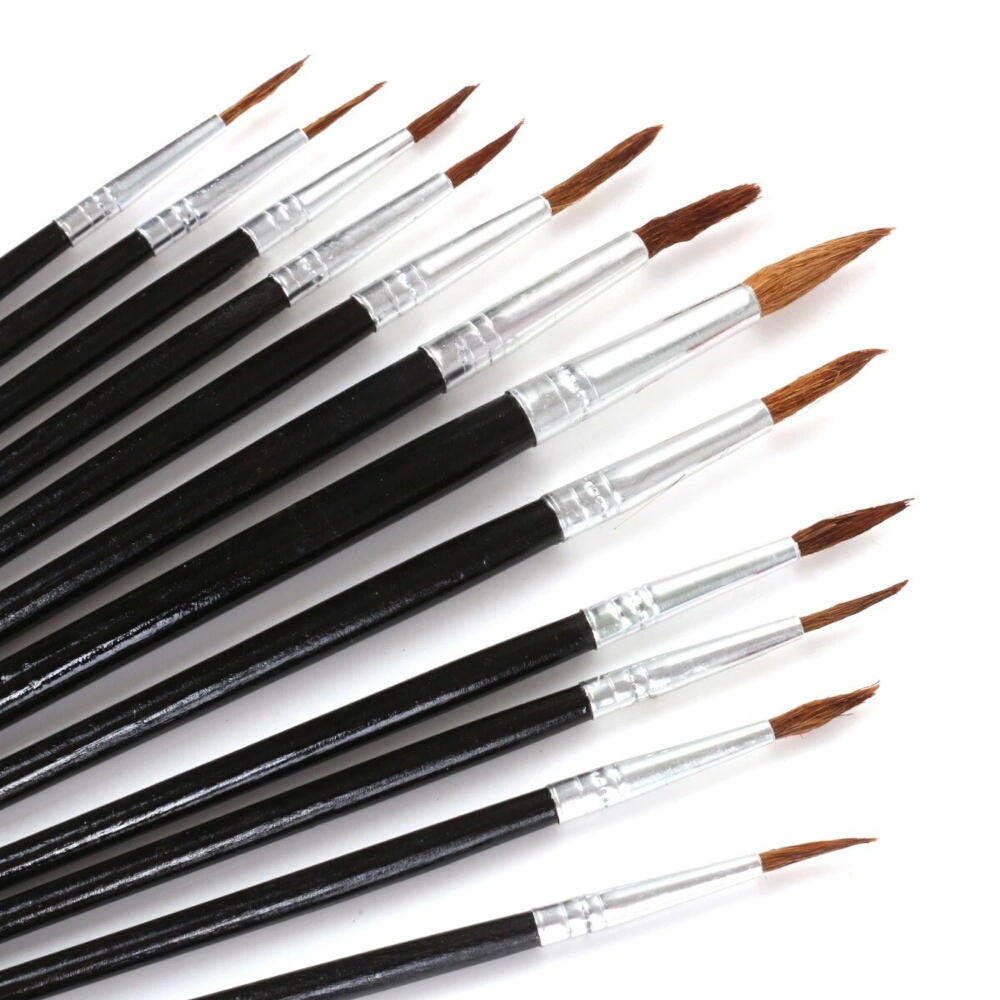 100/25 Fine Pointed Tip Art Brush Set 12 Piece