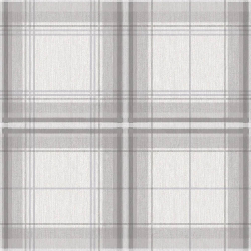 Arthouse Wallpaper 903102 Woven Check Grey & White