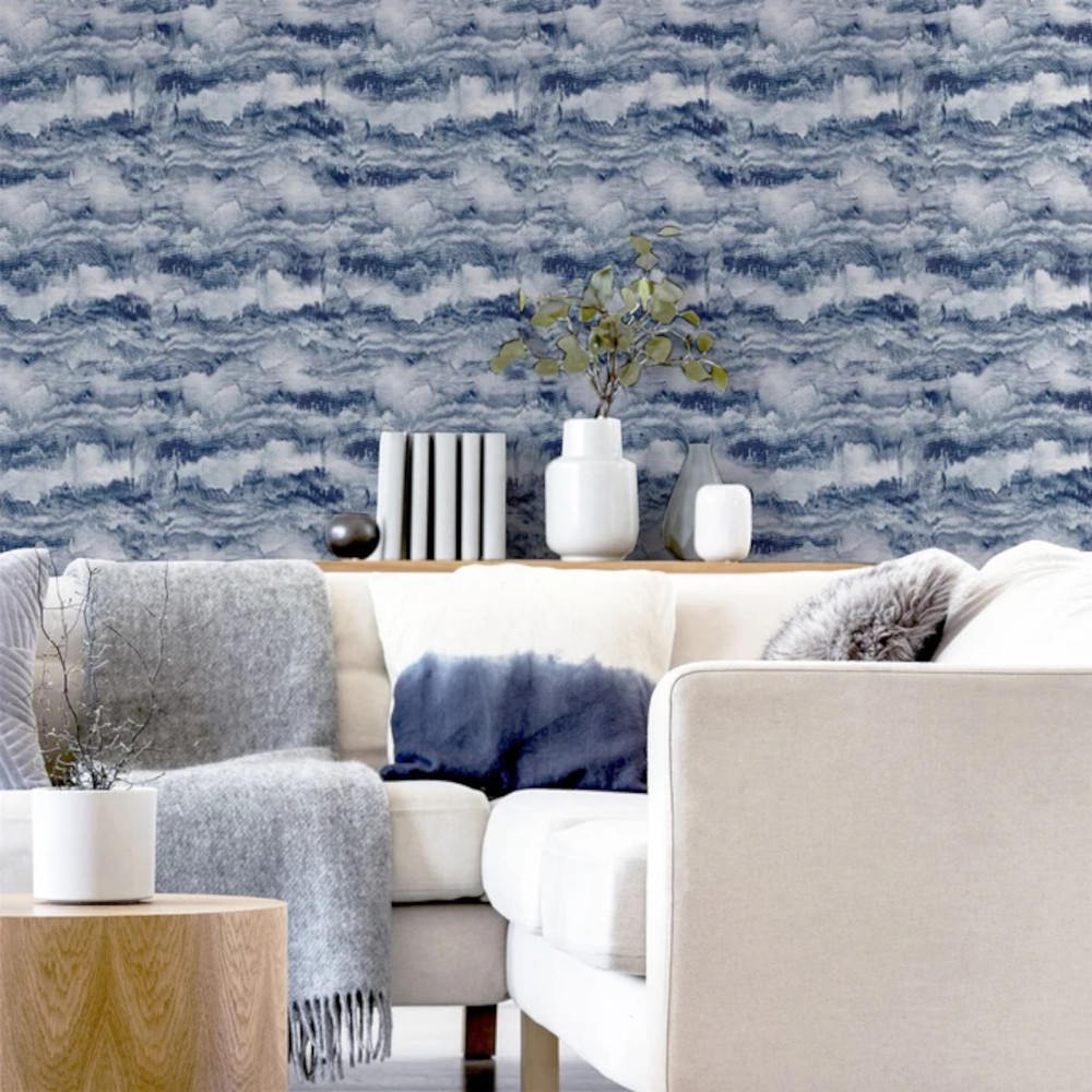 Arthouse Wallpaper 921606 Painted Canvas Navy