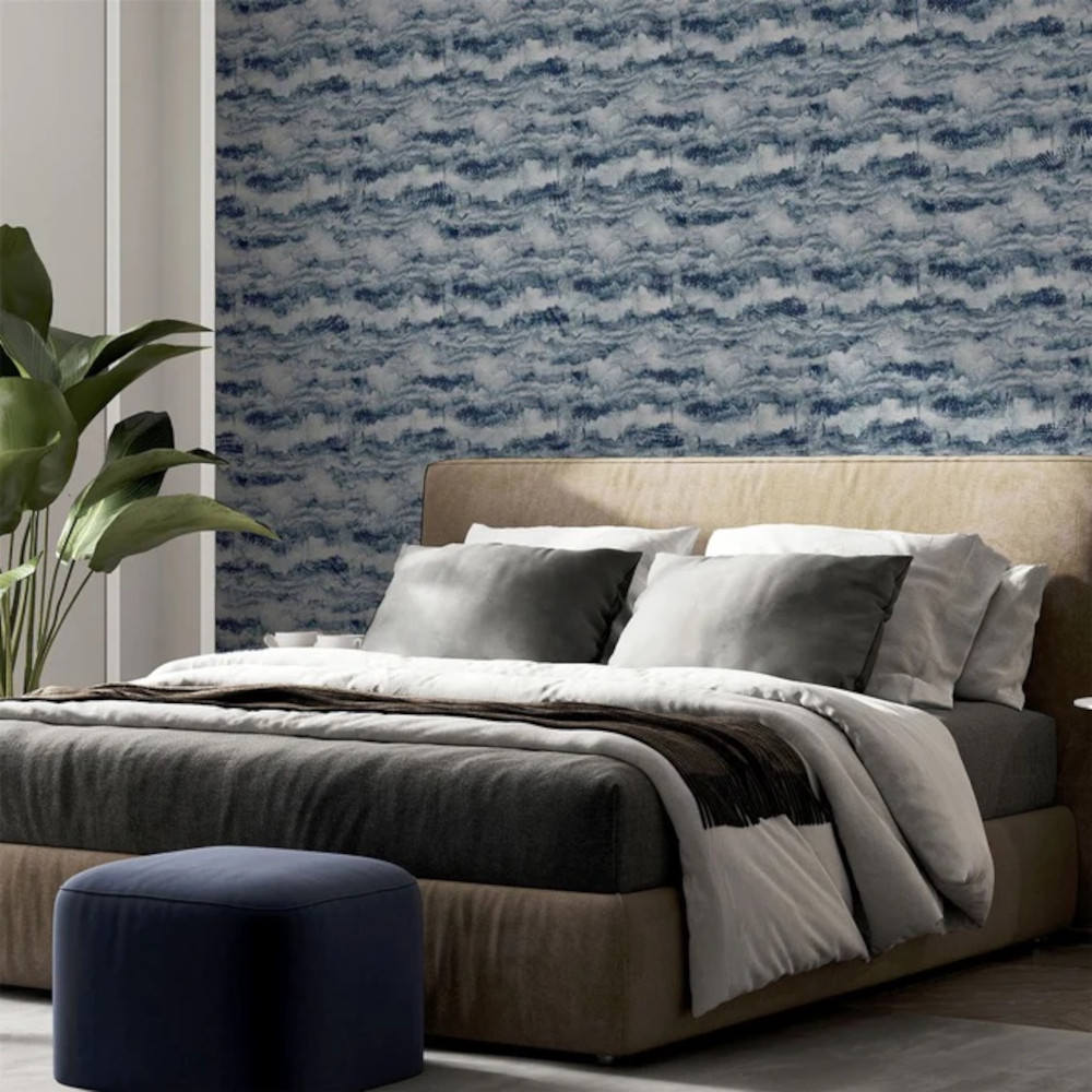 Arthouse Wallpaper 921606 Painted Canvas Navy