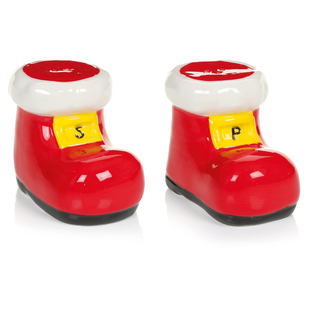 2 piece Santa Boot Salt Pepper