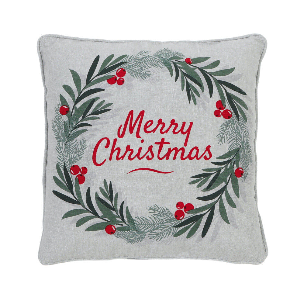 Chambray Xmas Wreath Cushion