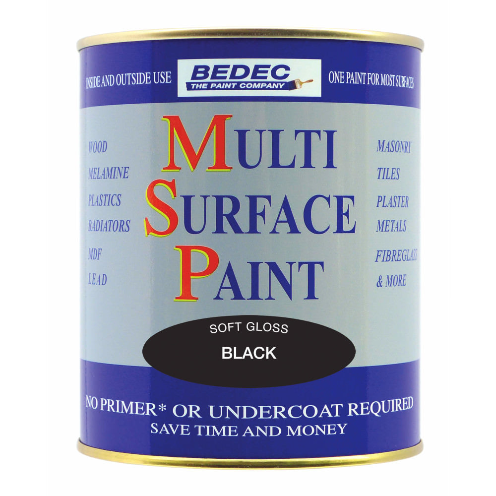 Bedec Multi Surface Paint Soft Black 750ml Gloss