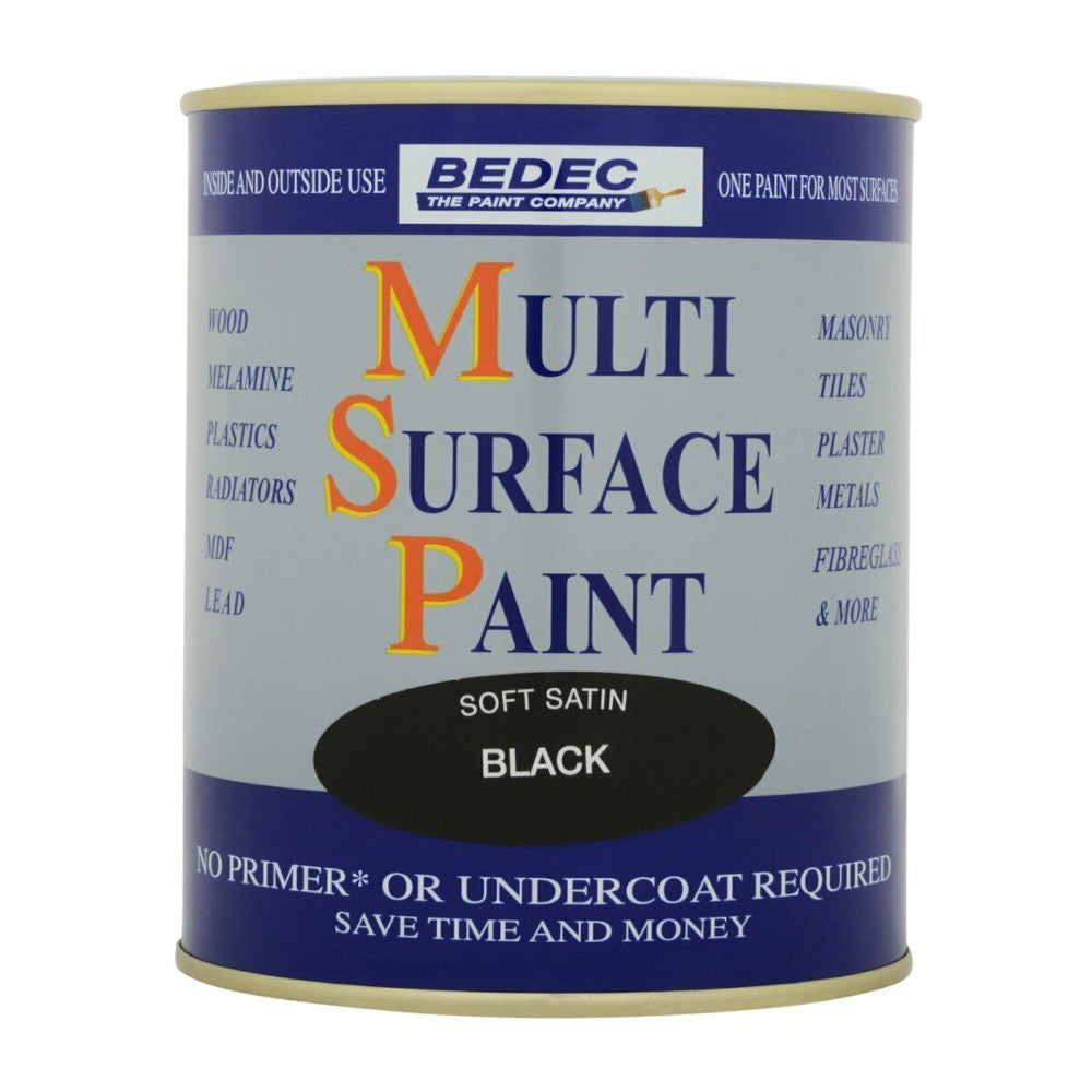 Bedec Multi Surface Paint Soft Black 750ml Satin