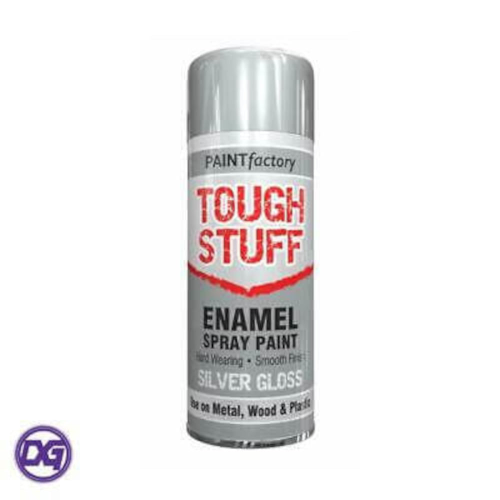 Tough Stuff Enamel Spray Paint Silver Gloss Gloss 400ml