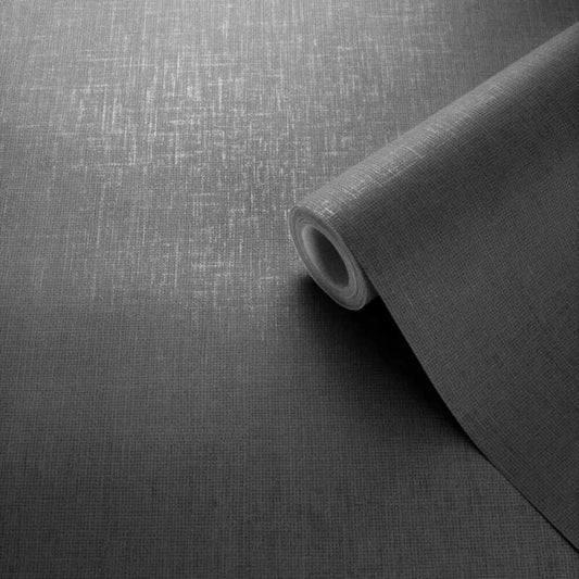 This image shows product Muriva Wallpaper 173535 Linen Texture Black Darcy James