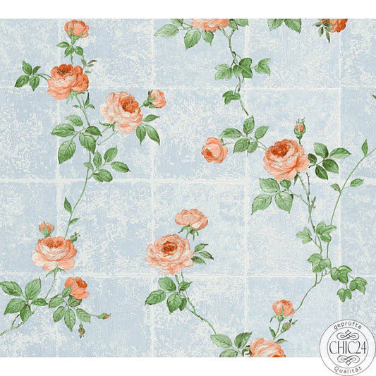 AS Creation Wallpaper 345011 Chateau Blue Floral Design 