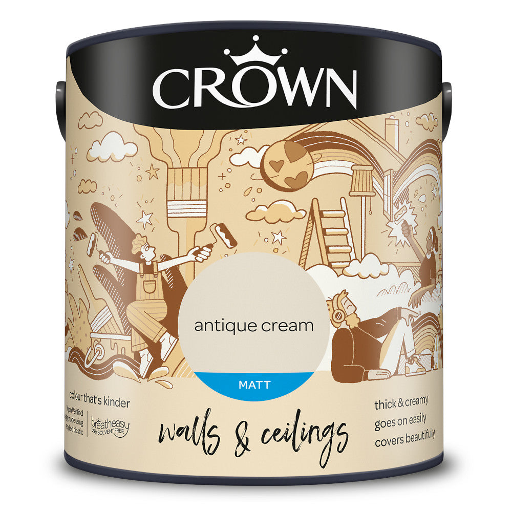 Crown Walls & Ceilings Emulsion Antique Cream 