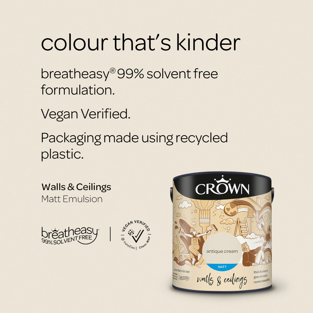Crown Walls & Ceilings Emulsion Antique Cream 