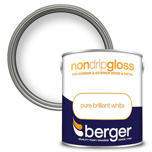 Berger Non Drip Gloss Pure Brilliant White 2.5L White