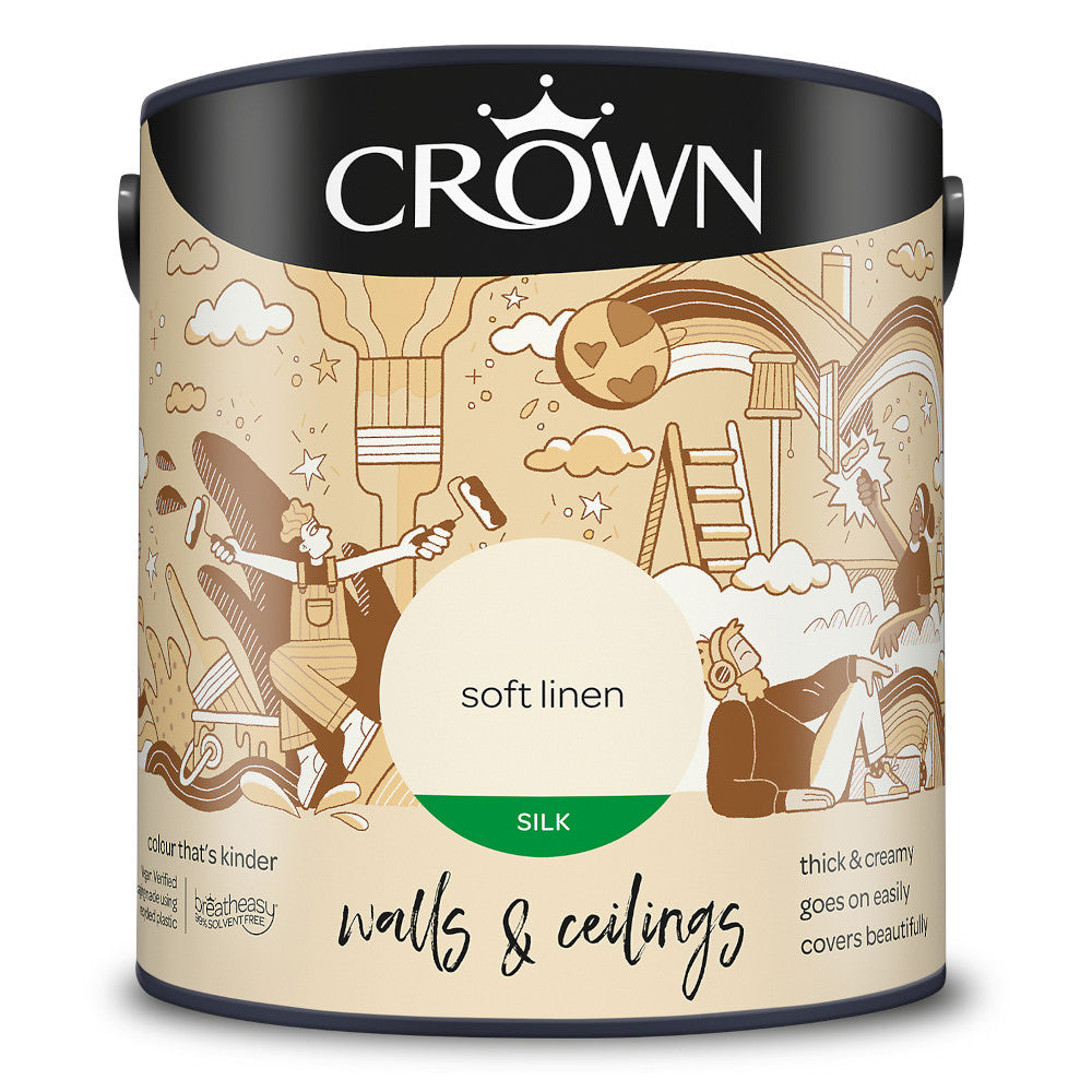 Crown Walls & Ceilings Emulsion Soft Linen 2.5L Silk