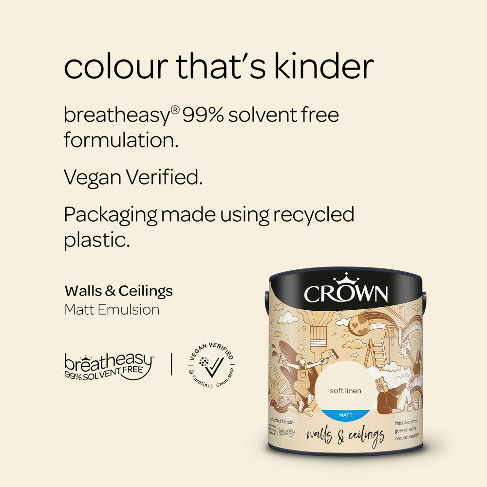 Crown Walls & Ceilings Emulsion Soft Linen 