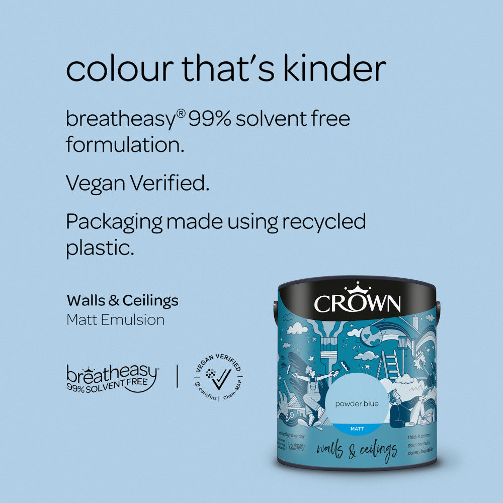 Crown Walls & Ceilings Emulsion Powder Blue 