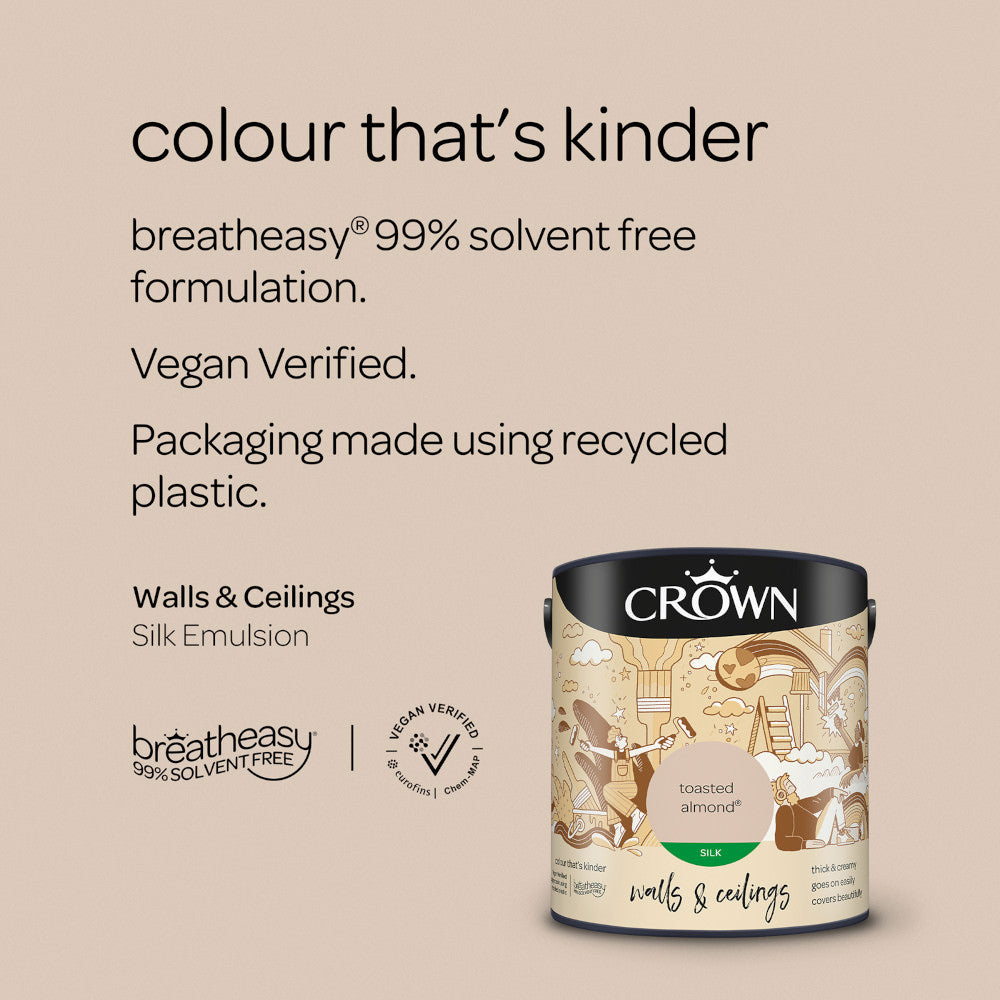 Crown Walls & Ceilings Emulsion Toasted Almond 2.5L Silk