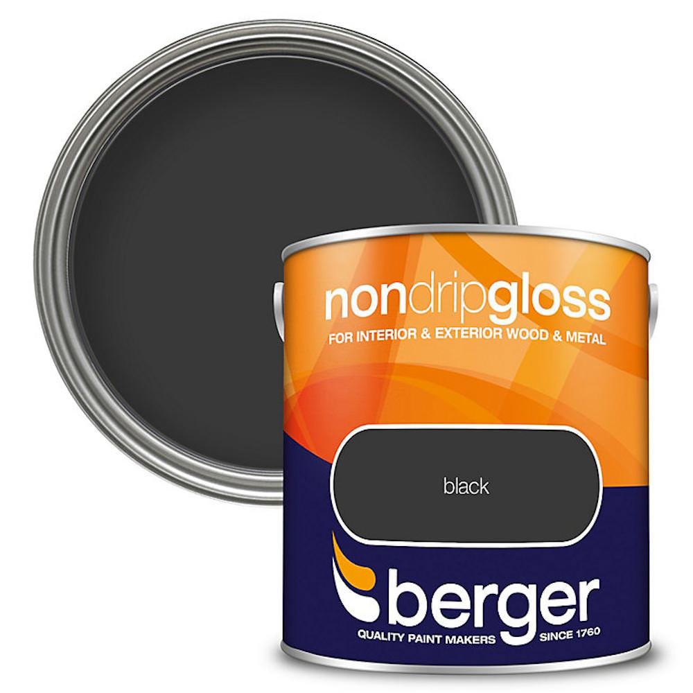 Berger Non Drip Gloss Black 2.5L Black