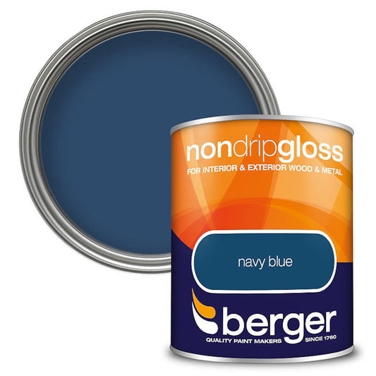 Berger Non Drip Gloss Navy Blue 