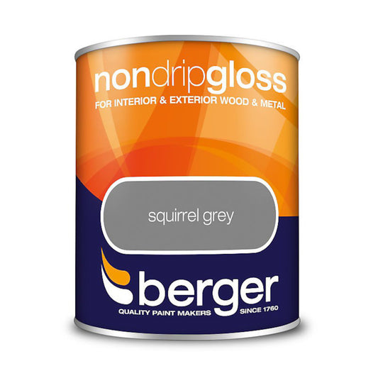 Berger Non Drip Gloss Squirrel Grey 750ml Gloss