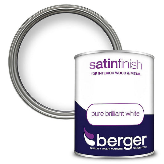Berger Satin Sheen Pure Brilliant White 750ml White