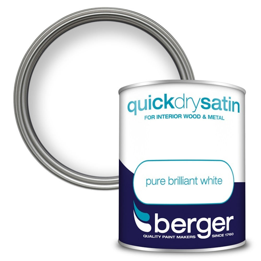 Berger Quick Dry Satin Brilliant White 750ml White