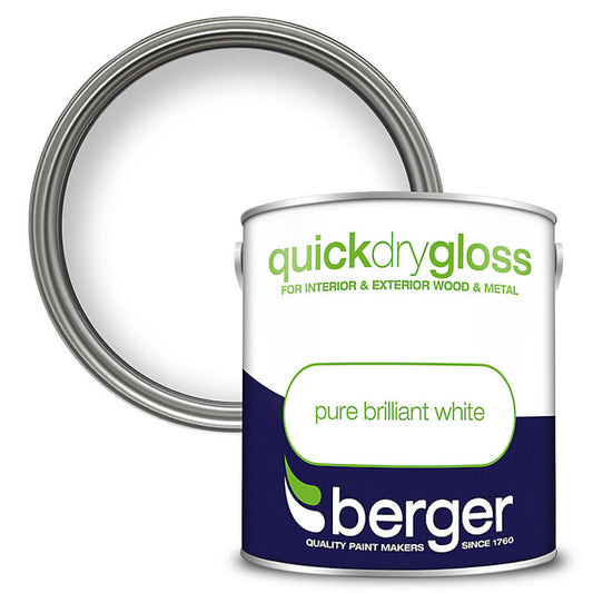 Berger Quick Dry Gloss Brilliant White 2.5L White
