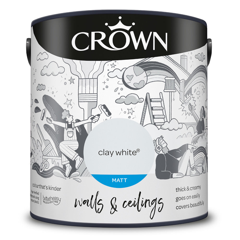 Crown Walls & Ceilings Emulsion Clay White 