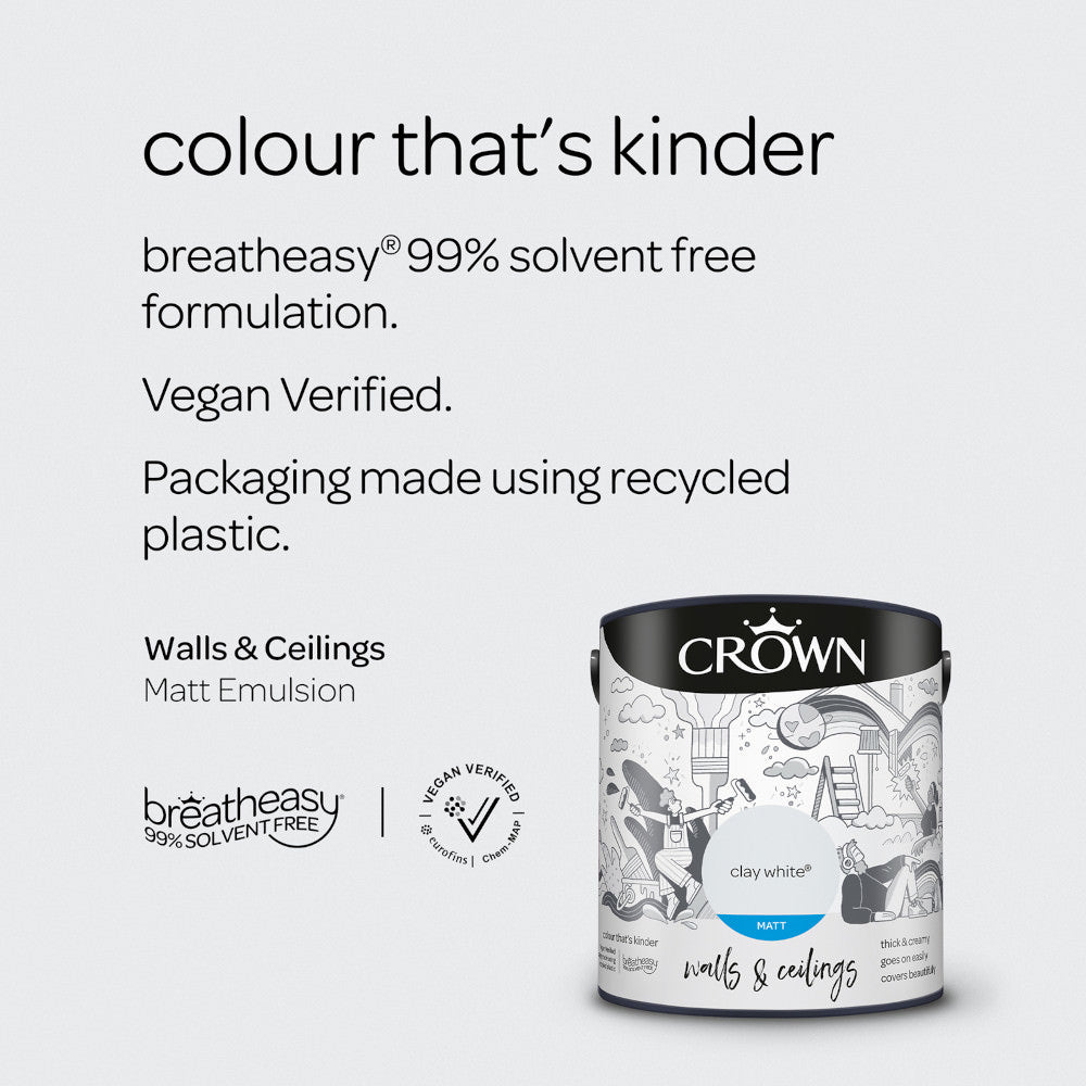 Crown Walls & Ceilings Emulsion Clay White 