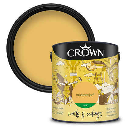 Crown Walls & Ceilings Emulsion Mustard Jar