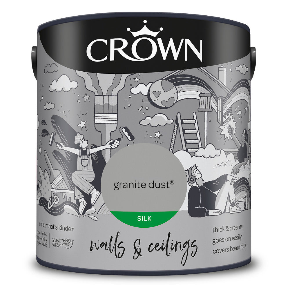 Crown Walls & Ceilings Emulsion Granite Dust 2.5L Silk